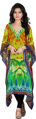 REYANS Printed Poly Georgette Women Kaftan