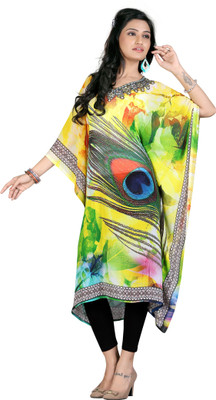 REYANS Printed Poly Georgette Women Kaftan