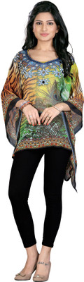 REYANS Printed Poly Georgette Women Kaftan