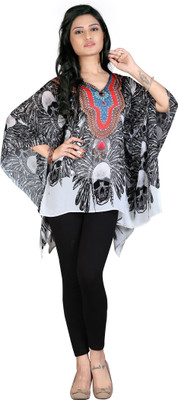 HSFS Printed Poly Georgette Women Kaftan