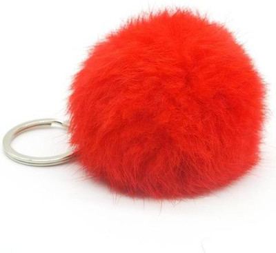 

ACUTAS Lovely Artificial Rabbit Fur Ball (Multi Color) Key Chain