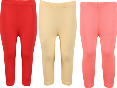 Greenwich Capri For Girls Casual Solid Cotton(Multicolor Pack of 3) Flipkart