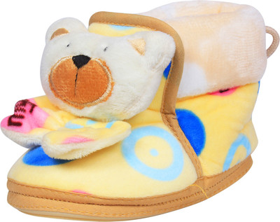 Ole Baby Boys & Girls Slip on Casual Boots(Orange, Peach