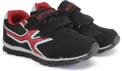 

KITTENS Boys Velcro Running Shoes(Black