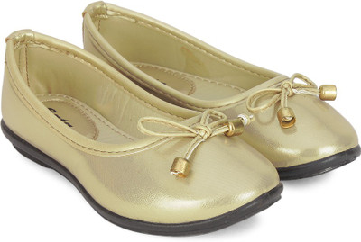 

BUBBLEGUMMER Girls Slip on Ballerinas(Gold, Golden