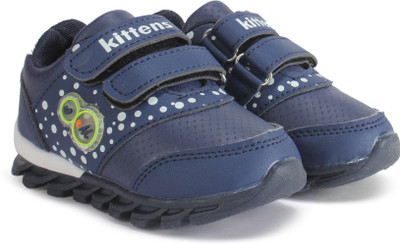 

KITTENS Boys Velcro Running Shoes(Blue, Navy/green
