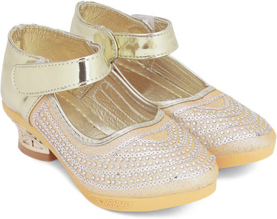 

KITTENS Girls Velcro Ballerinas(Gold