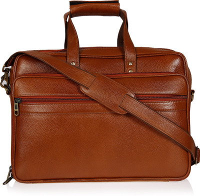 

leather effect 13 inch Laptop Messenger Bag(Tan)
