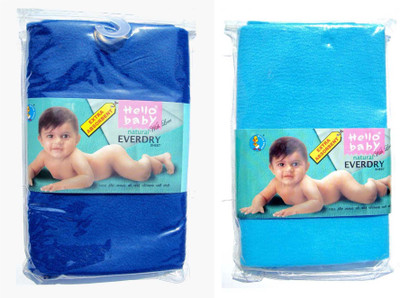

Hello Baby Extra Absorbent Natural Quick Dry Waterproof Bed Protector -Royal Blue & Sky Blue Medium combo(Multicolor)
