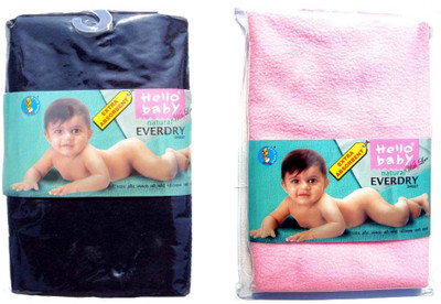 

Hello Baby Extra Absorbent Natural Quick Dry Waterproof Bed Protector -Deep Blue & Pink Medium combo(Multicolor)