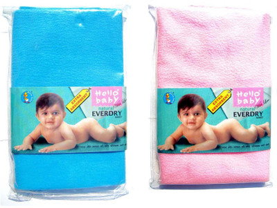 

Hello Baby Extra Absorbent Natural Quick Dry Waterproof Bed Protector -Pink & Sky Blue Medium combo(Multicolor)