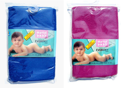

Hello Baby Extra Absorbent Natural Quick Dry Waterproof Bed Protector -Purple & Royal Blue Medium combo(Multicolor)