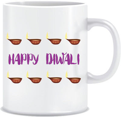 

Everyday Desire Happy Diwali Diyas ED125 Ceramic Mug(300 ml), Multicolor