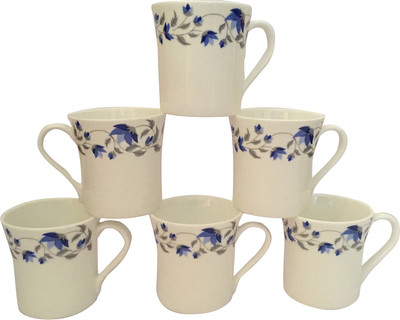 

Pearl A109 Bone China Mug(180 ml, Pack of 6), Multicolor
