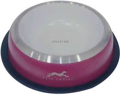 

Pets Empire Dog Bowl A round Stainless Steel Pet Bowl(700 ml Multicolor)