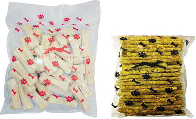 

Pets Empire Best Combo Offer 1 kg 3 Inch bone + Chicken munchy 500 gms Chicken Dog Chew(1590 g, Pack of 2)