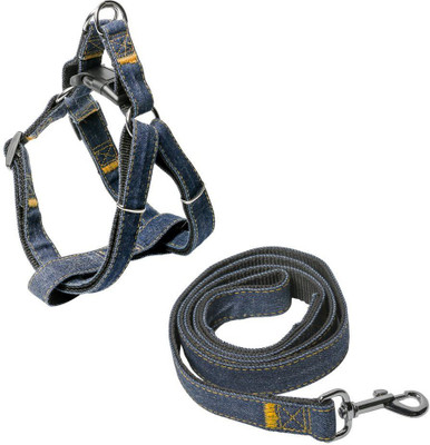 

Skora Denim Dog Harness & Leash Kit Dog Harness & Leash(, blue