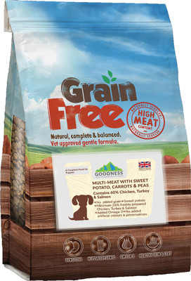 

Goodness Grain free Chicken, Turkey, Salmon, Sweet Potato 2 kg Dry Dog Food