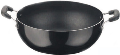 

Wonder World ™ Titanium Coated Non-stick Cookware Kadai with Bakelite Handle Kadhai 26 cm(Aluminium, Hard Anodised, Non-stick), Black