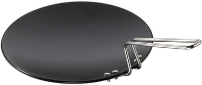 

Wonder World ™ Titanium Hard Anodised Aluminium Concave Tawa Tawa 25 cm diameter(Aluminium, Hard Anodised, Non-stick), Black