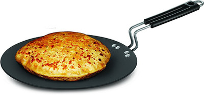 

Wonder World ™ Pristine Hard Anodised Tawa with SS wire handle Tawa 27 cm diameter(Aluminium, Hard Anodised, Non-stick), Black