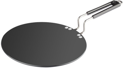 

Wonder World ™ Titanium Coated Splendour Concave Tawa (wire Handle) Tawa 27 cm diameter(Aluminium, Hard Anodised, Non-stick), Black
