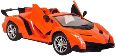

HUNGER TOYS 1:16 Sports Car Steering Remote - Door Open Rechargeable Car(Orange)