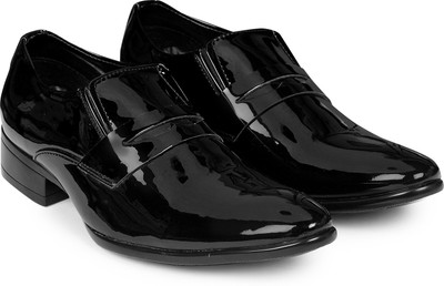 

XE Looks Comfortable Patent Leather Slip On Formal Shoes Slip On For Men(Black