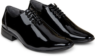

XE Looks Comfortable Patent Leather Lace-up Formal Shoes Lace Up For Men(Black