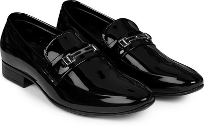 

XE Looks Comfortable Patent Leather Slip On Formal Shoes Slip On For Men(Black