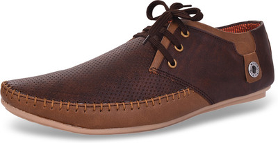 

ROAD STAG Men's Synthetic Leather Sneakers Sneakers For Men(Brown