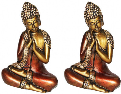 

Gaba Trend Thai Buddha Decorative Showpiece - 17 cm(Polyresin, Maroon)