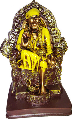 

FABZONE FABZONE Lord Shrdi Sai Nath Idol/ Sai Baba Sculpture Decor God Statue Decorative Showpiece - 15 cm(Polyresin, Yellow)