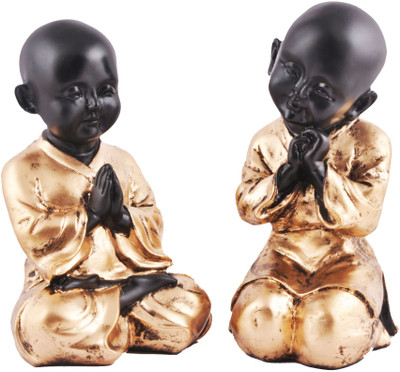 

Gaba Trend Namaste Buddha Decorative Showpiece - 20 cm(Polyresin, Gold, Black)