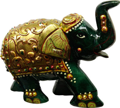 

Aldomin Green Aventurine Elephant Healing Crystal Animal (103 Gram) Decorative Showpiece - 6 cm(Crystal, Green, Gold)