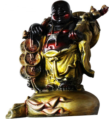 

Toyswala Laughing Buddha Fengsui For Good Wealth Decorative Showpiece - 15 cm(Acrylic, Brown, Gold)