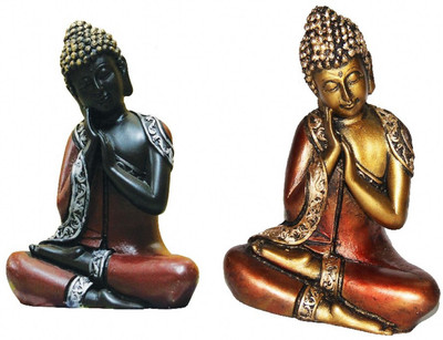 

Gaba Trend Thai Buddha Decorative Showpiece - 17 cm(Polyresin, Brown, Maroon)
