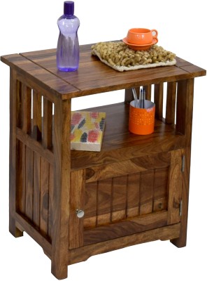 

TimberTaste MEEKA Solid Wood Side Table(Finish Color - Natural Teak)