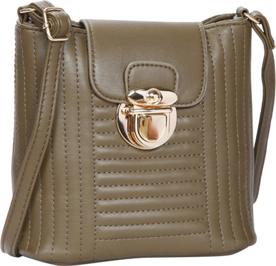 

Bagkok Women Casual Green PU Sling Bag