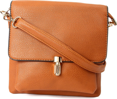 

Machli Women Formal Orange PU Sling Bag