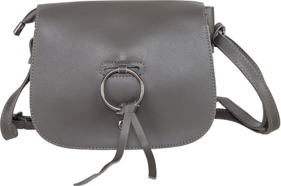 

peaubella Girls Casual Grey Leatherette Sling Bag