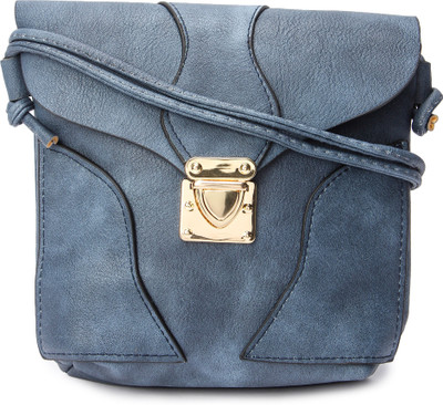 

Machli Women Casual Blue PU Sling Bag