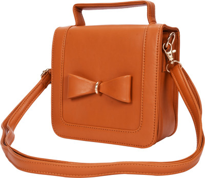 

whiteflower Girls Casual Brown PU Sling Bag