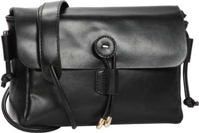 

Bagkok Women Casual Black PU Sling Bag
