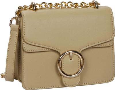 

Bagkok Women Evening/Party Beige PU Sling Bag