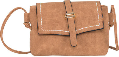 

peaubella Women Casual Tan Leatherette Sling Bag