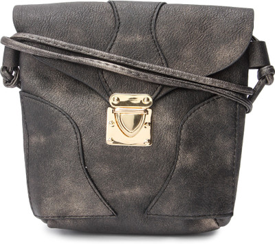 

Machli Women Casual Black PU Sling Bag