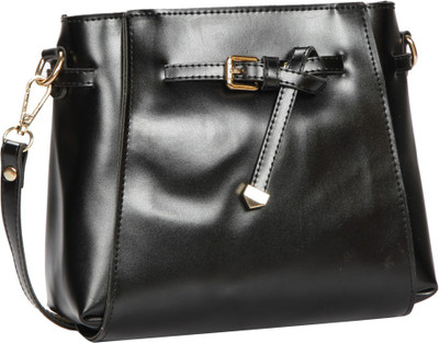 

Bagkok Women Casual Black PU Sling Bag