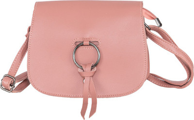 

peaubella Girls Casual Pink Leatherette Sling Bag