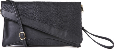 

Machli Women Casual Black PU Sling Bag